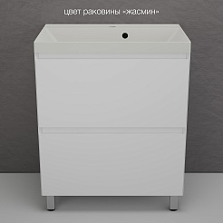 Style Line Тумба с кварцевой раковиной жасмин Манхэттен 70 Plus эмаль белая матовая – фотография-2